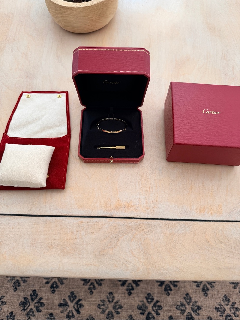 Cartier 18K Gold Diamond, Smal Love Bracelet with 6 diamonds - Yellow Gold - Picture 2 of 4